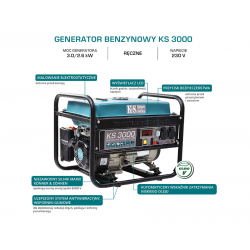 Konner & Sohnen K&S KS3000 Generator, agregat prądotwórczy 2,6kW AVR