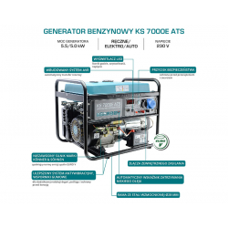 Konner & Sohnen K&S KS7000EATS Generator, agregat prądotwórczy 5kW AVR ATS
