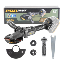 PROCRAFT INDUSTRIAL AG125Cbb Bezszczotkowa szlifierka kątowa z płaską głowicą 125mm 20V 0Ah  08/25