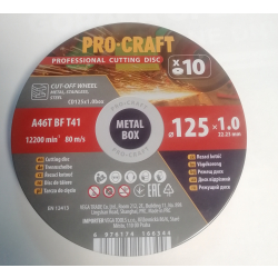 Procraft CD125X1 Tarcza do metalu i stali nierdzewnej INOX 125x1mm 10szt.  11/24