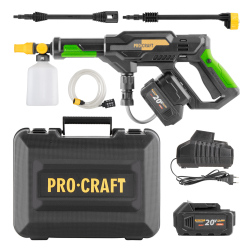 Procraft CW20 Myjka ciśnieniowa akumulatorowa 20V 4,0Ah BLDC  02/26