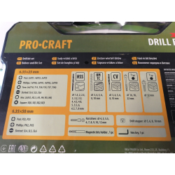 Procraft DBS-101 Profesionalny zestaw mix wiertła bity 101szt w walizce  11/24