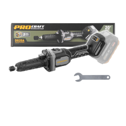 Procraft Industrial DG20Abb Szlifierka prosta 20V 0Ah 6mm 8 mm BLDC regulacja obrotów  03/26