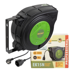 Procraft EK15N Przedłużacz elektryczny na zwijaku automatycznym 15m 3x1,5m2  07/26