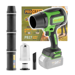 Procraft PB27 Dmuchawa odkurzacz 20V 0Ah 155km/h 540m3/h bezszczotkowa   08/26