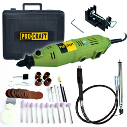 Procraft PG400 Szlifierka prosta 130W + akcesoria i wałek giętki + walizka  11/25