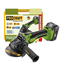 PROCRAFT PGA22-1B-C Bezszczotkowa szlifierka kątowa 125mm 3 prędkości 20V 4,0Ah  11/25