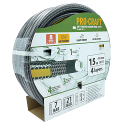 Procraft VN-72D pompa wibracyjna do wody + PR-4KAT1915 wąż ogrodowy czarno-żółty 15m 3/4