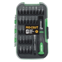 Procraft PRSS-28 Zestaw bitów 28 szt. + wkrętak etui  03/26