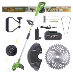 Procraft PTA24BL Podkaszarka akumulatorowa BLDC 20V 3,0Ah tarcza nożyki głowica żyłkowa  03/26