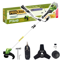 Procraft PTA40 Akumulatorowa kosa 2x20V 0Ah bezszczotkowa  05/25