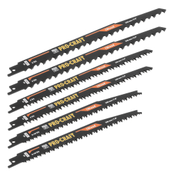 Procraft SB10 Brzeszczoty do pił szablastych 10 szt różne rodzaje BIM HCS drewno metal sklejka MDF  06/26