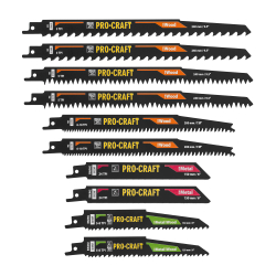Procraft SB10 Brzeszczoty do pił szablastych 10 szt różne rodzaje BIM HCS drewno metal sklejka MDF  06/26