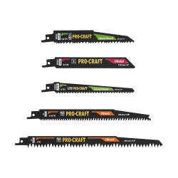 Procraft SB6 Brzeszczoty do pił szablastych 5 szt różne rodzaje BIM HCS drewno z gwoździami MDF  06/26