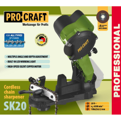 PROCRAFT SK20bb Ostrzałka do łańcuchów 20V 0Ah 108x23x3,2mm  05/26