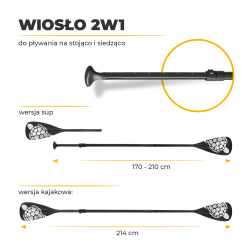 Procraft Travel SUP320 Deska do pływania do 150kg wiosło 2w1 pompka siedzisko kajakowe plecak  06/26*