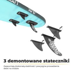 Procraft Travel SUP320 Deska do pływania do 150kg wiosło 2w1 pompka siedzisko kajakowe plecak  06/26*
