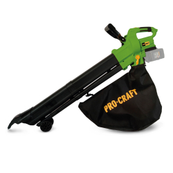 Procraft VB22 Dmuchawa odkurzacz do liści 2x20V 0Ah BLDC 220km/h 13,2m3/min 45l worek  06/26