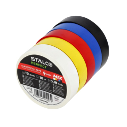 STALCO S042276630 Taśmy izolacyjne PVC 0,18x19mm 18m mix 5 kolorów  07/25