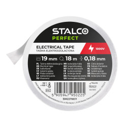 STALCO S042276631 Taśma izolacyjna PVC biała 0,18x19mm 18m  07/25