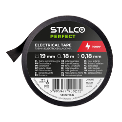 STALCO S042276632 Taśma izolacyjna PVC czarna 0,18x19mm 18m  07/25