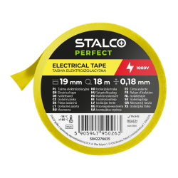 STALCO S042276635 Taśma izolacyjna PVC żółta 0,18x19mm 18m  07/25
