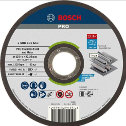 Bosch 2608600549 Tarcza tnąca prosta Expert for Inox – Rapido 125 x 1 mm  10/24