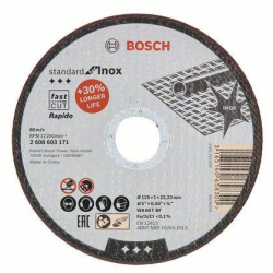 Bosch 2608603171 Tarcza tnąca prosta Standard for Inox – Rapido 125 x 1 mm  03/24