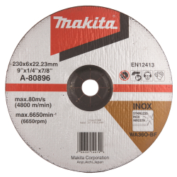 Makita A-80896 Tarcza szlifierska do metalu i stali nierdzewnej INOX  230 x 6 mm  04/23