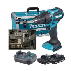 Makita DHP490WVX7 Wkrętarka udarowa BLDC 18V + 2x 2,0Ah + metalowa walizka i akcesoria  SUPER PROMOCJA