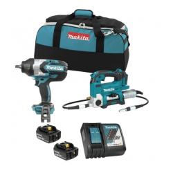Makita DLX2465TX1 Zestaw Combo 18V smarownica DGP180 klucz udarowy DTW1002 2x5Ah