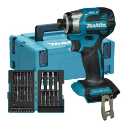 Makita DTD173ZJX2 Zakrętarka udarowa BLDC 180Nm 1/4" 18V 0Ah + Makpac i akcesoria  SUPER PROMOCJA