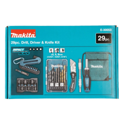 Makita E-30053 Zestaw akcesoriów osprzętu 29 elementów wiertła bity nasadki nóż