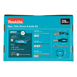 Makita E-30053 Zestaw akcesoriów osprzętu 29 elementów wiertła bity nasadki nóż
