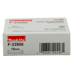 Makita F-33906 Sztyfty gwoździe 16Ga 1,2x19mm 2000 szt. do DBN600 DBN601  08/25